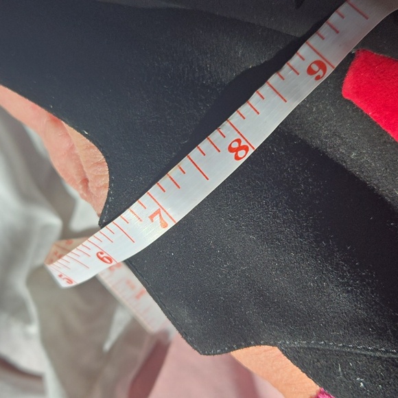 Pas de Rouge black and red open toe suede wedge heel shoes, 43 EU: 11 1/2 US - Picture 12 of 13